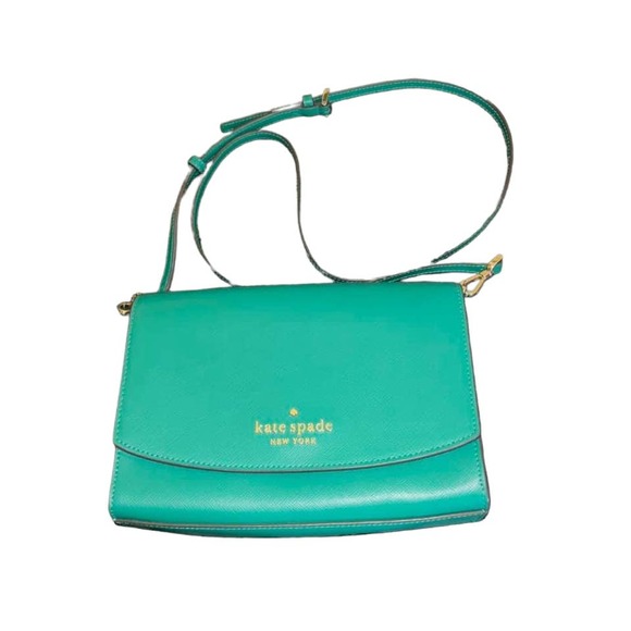Kate Spade Green Leather Crossbody Handbag New - Picture 1 of 11